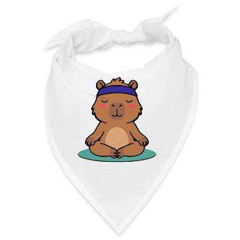 Niedliche Capybara-Yoga-Pose Meditier-Grafik - Bandana - Weiß - Vorne
