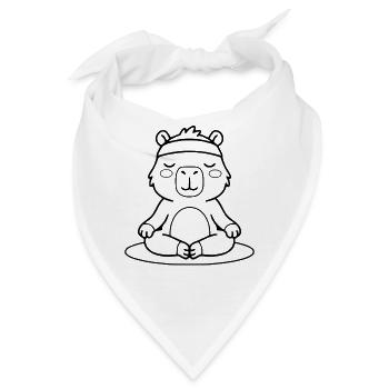 Niedliches Kapybara Yoga Meditation Zen Süßes Tier - Bandana - Weiß - Vorne