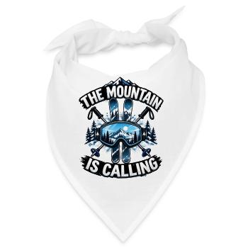 Skifahren The mountain is calling Apres-Ski - Bandana - Weiß - Vorne