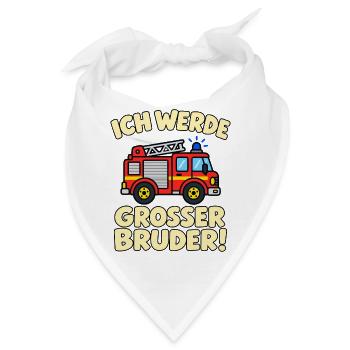 Ich werde großer Bruder – FeuerwehrRotes Feuerwehr - Bandana - Weiß - Vorne