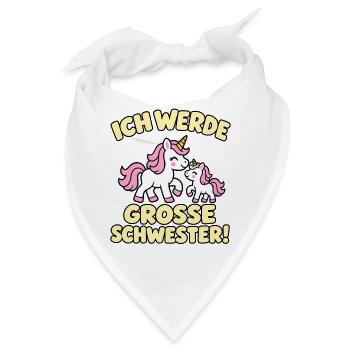 Ich werde große Schwester – Einhorn - Bandana - Weiß - Vorne
