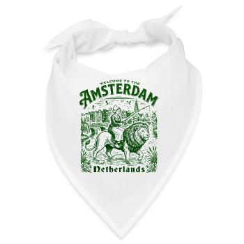 Welcome To Amsterdam Netherlands European - Bandana - Weiß - Vorne