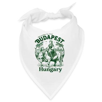 The Welcome To Budapest Hungary European Cityscape - Bandana - Weiß - Vorne