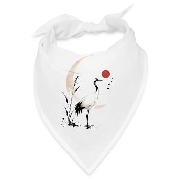 Mondsichelkranich - Bandana - Weiß - Vorne