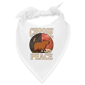 Wähle Peace Capybara – Stoisches Naturdesign - Bandana - Weiß - Vorne