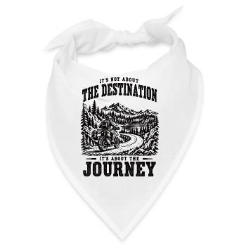 Motorrad Reise – It's About the Journey - Bandana - Weiß - Vorne