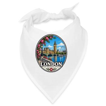 London Sehenswürdigkeiten Themse Großbritannien - Bandana - Weiß - Vorne