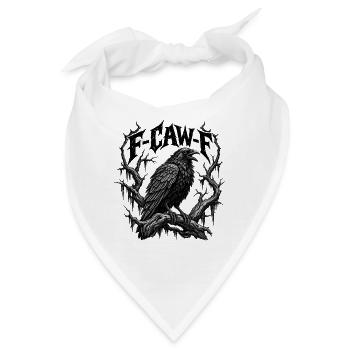 F-CAW-F Gothic Raven Dark Humor Crow - Bandana - Weiß - Vorne