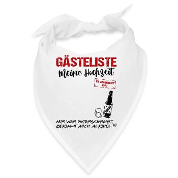 Gästeliste Married Gästebuch Hochzeit Alkohol - Bandana - Weiß - Vorne