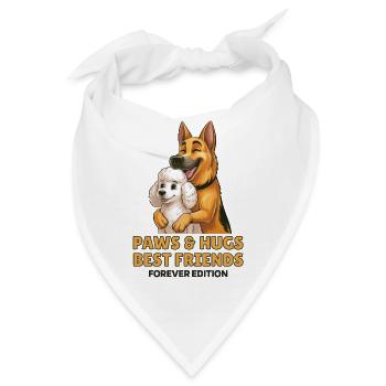 Paws & Hugs Best Friends Hunde Schäferhund Pudel   - Bandana - Weiß - Vorne