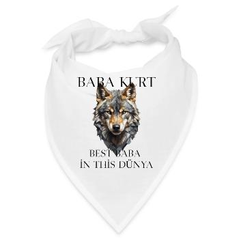 Baba Kurt – Türkischer Papa Wolf - Bandana - Weiß - Vorne