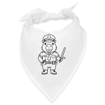 Süßer Capybara-Offizier Lustiger Polizei-Capybara-Geschenk - Bandana - Weiß - Vorne