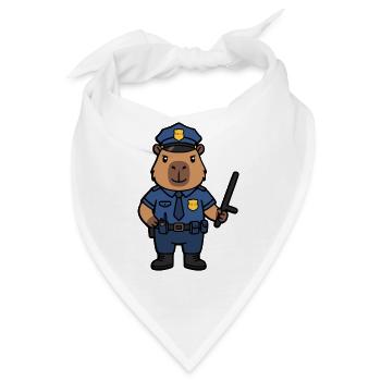Süßer Capybara-Polizist Ästhetischer Niedlicher Nagetier - Bandana - Weiß - Vorne