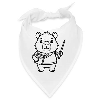 Niedliche Capybara-Lehrer-Gliederung - Bandana - Weiß - Vorne
