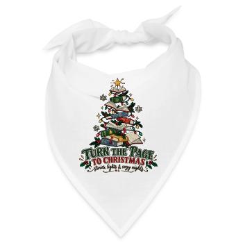 Turn the Page to Christmas – Bücherweihnacht - Bandana - Weiß - Vorne