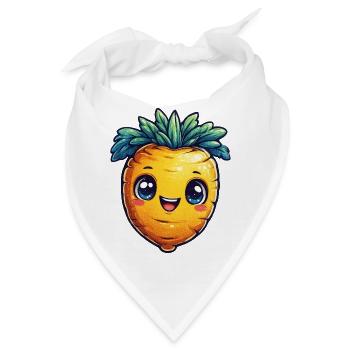 Kawaii Karotten Motiv - Bandana - Weiß - Vorne