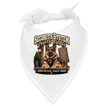 Sicherheitssystem mit Pelz-Wachhund - Bandana - Weiß - Vorne