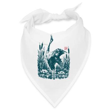 Graureiher am Teich - Bandana - Weiß - Vorne
