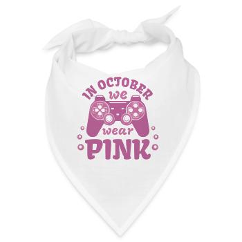 Octobre Rose Gaming Wear Pink October Gamer Krebs - Bandana - Weiß - Vorne