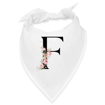 F Buchstabe Monogram Floral - Bandana - Weiß - Vorne