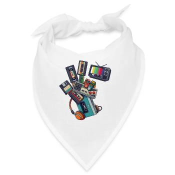 80er 90er Retro Technik & Gaming - Bandana - Weiß - Vorne