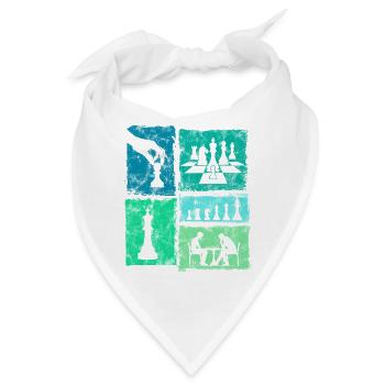 Retro Schachfiguren Für Schachspieler Schachbrett - Bandana - Weiß - Vorne