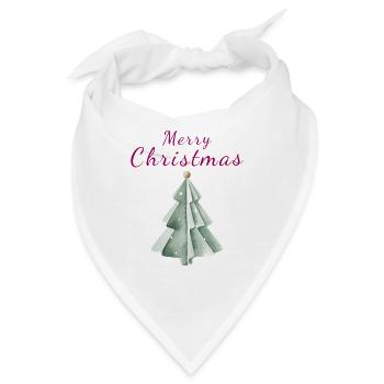Minimalistischer Weihnachtsbaum Aquarell Tannenbau - Bandana - Weiß - Vorne