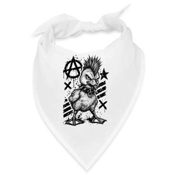 Punk Rock Duck Mohawk Anarchy Bird - Bandana - Weiß - Vorne