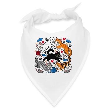 Cat Ferajna – Verrückte Katzen und ein Knäuel Wolle - Bandana - Weiß - Vorne