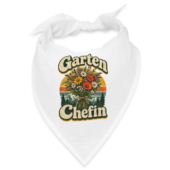 Garten Chefin Blumenstrauß Retro - Bandana - Weiß - Vorne