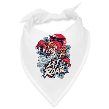 Let It Roar: Drachen und Torii - Bandana - Weiß - Vorne