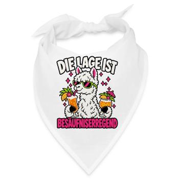 Besäufniserregend – Party Lama - Bandana - Weiß - Vorne