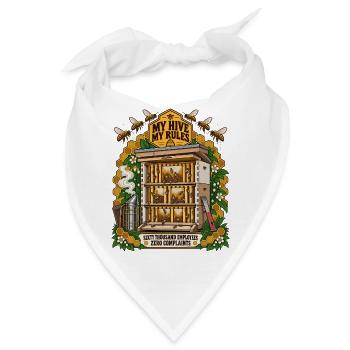 Mein Bienenstock, meine Regeln - Bandana - Weiß - Vorne