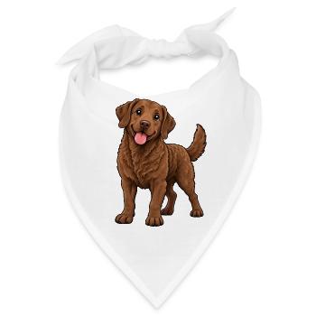 Chesapeake Bay Retriever Kawaii Style – Süßer Hund - Bandana - Weiß - Vorne