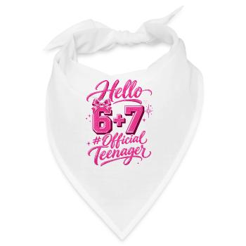 13. Geburtstag Mädchen 6+7 Schleife Teenager - Bandana - Weiß - Vorne