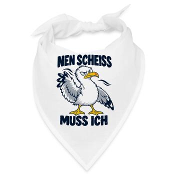 Nen Scheiß muss ich – Freche Möwe - Bandana - Weiß - Vorne