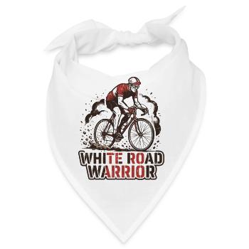 Retro Cyclist White Road Warrior Print - Bandana - Weiß - Vorne