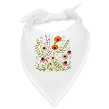 Orange Poppy Coneflower Lavender - Bandana - Weiß - Vorne
