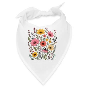 Colorful Cosmos Coneflower Wildflower Bouquet - Bandana - Weiß - Vorne