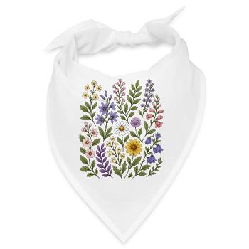 Pastel Wildflowers Daisy Bellflower - Bandana - Weiß - Vorne