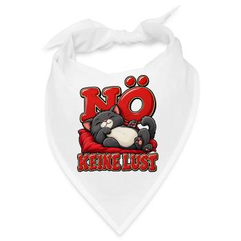 Entspannte süße Katze Nö keine Lust Katzenfans - Bandana - Weiß - Vorne