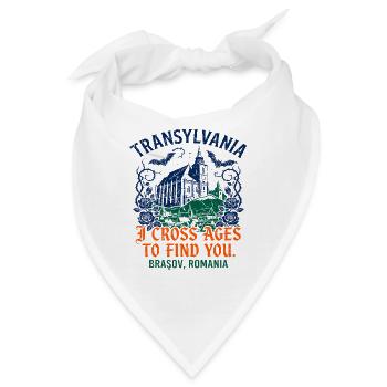 Romantic Transylvania Gothic Typography Brașov - Bandana - Weiß - Vorne