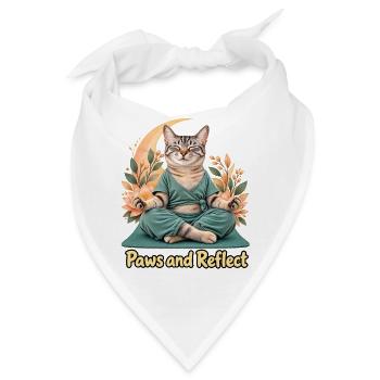 Pfoten und Reflexion - Bandana - Weiß - Vorne