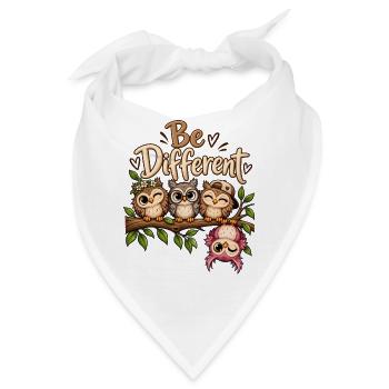 Süße Eulen Be different Eulenfans anders sein  - Bandana - Weiß - Vorne