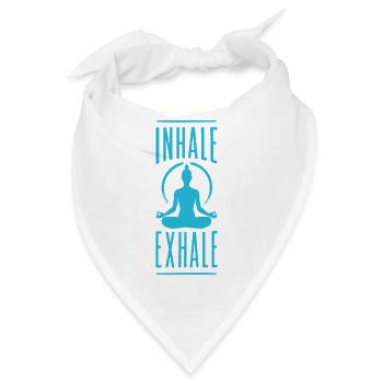 Inhale Exhale Yoga Meditation Spruch - Bandana - Weiß - Vorne