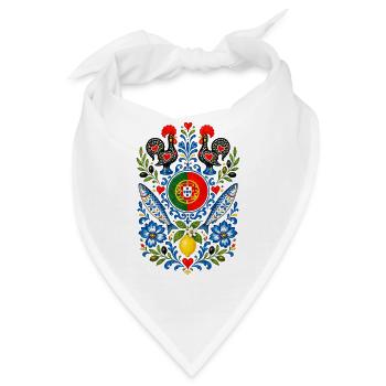 Portugal | Hahn, Sardinen & Azulejo - Bandana - Weiß - Vorne