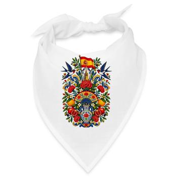 Spanien | Fächer, Orangen & Volkskunst - Bandana - Weiß - Vorne