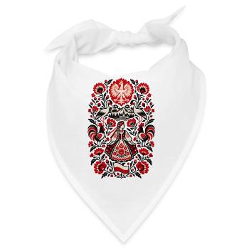 Polen | Störche, Tracht & Volkskunst - Bandana - Weiß - Vorne