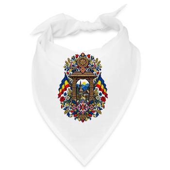 Rumänien | Holztor, Tracht & Volkskunst - Bandana - Weiß - Vorne