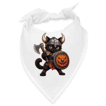 Halloween-Wikingerkatze - Bandana - Weiß - Vorne